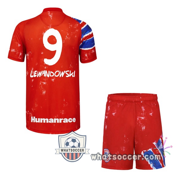 Bayern Munich (LEWANDOWSKI 9) Kids Adidas X Human Race Soccer Jerseys 2020-2021