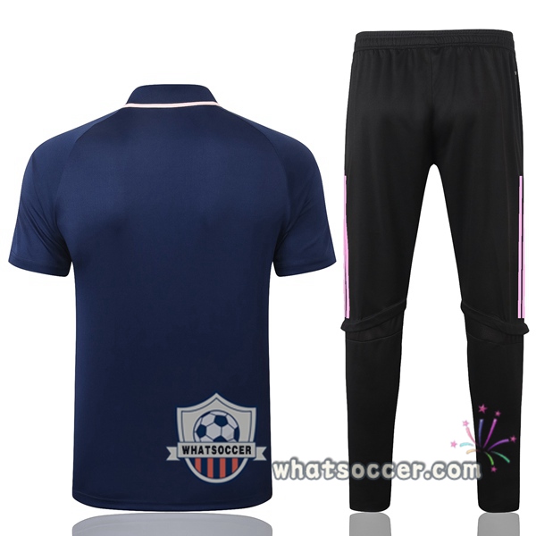 Training Polo Set Real Madrid + Pants Blue Royal 2020-2021