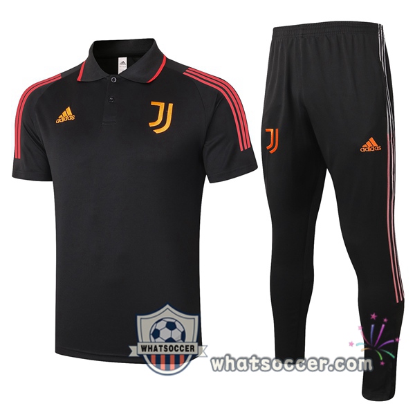 Training Polo Set Juventus + Pants Black 2020-2021