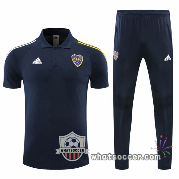 Training Polo Set Boca Juniors + Pants Blue Royal 2020-2021