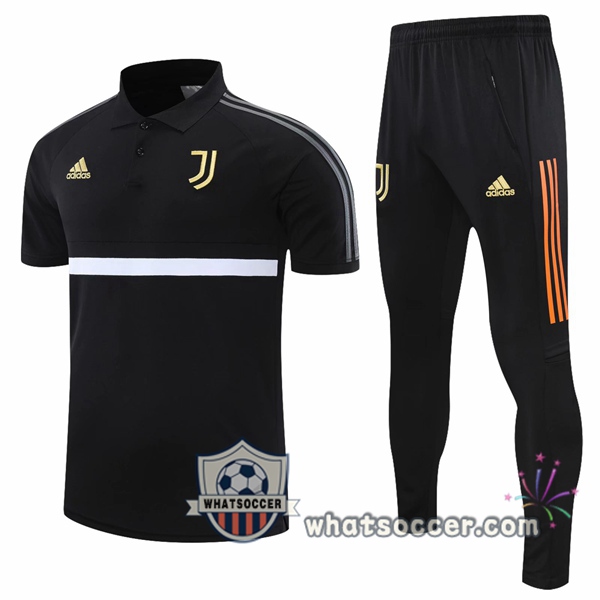 Training Polo Set Juventus + Pants Black 2020-2021