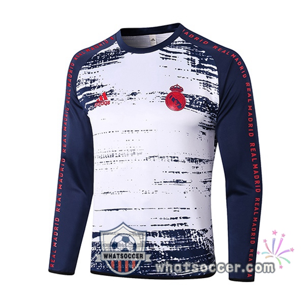 Real Madrid White Blue Soccer Sweater 2020-2021