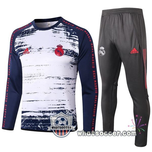 Real Madrid White Blue Tracksuit 2020-2021