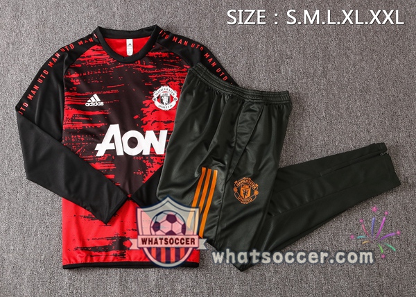 Manchester United Red Black Tracksuit 2020-2021