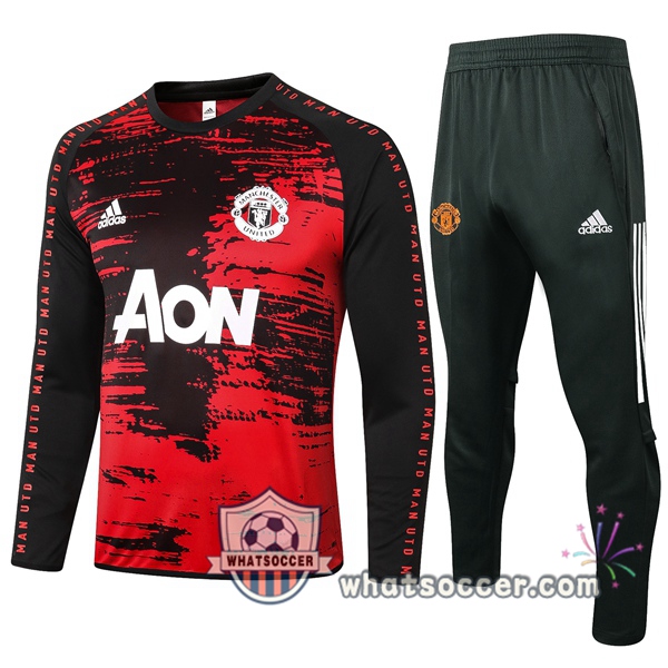 Manchester United Red Black Tracksuit 2020-2021