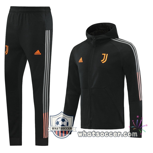 Juventus Black Hooded Jacket 2020-2021