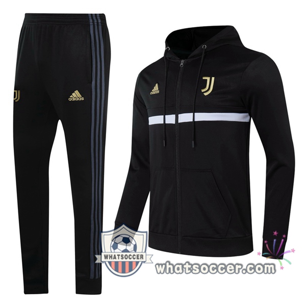 Juventus Black White Hooded Jacket 2020-2021