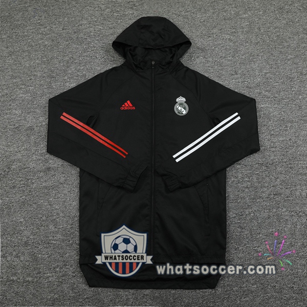 Real Madrid Black Windbreaker Hoodie 2020-2021
