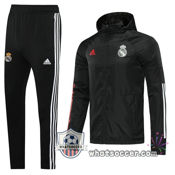 Real Madrid Black Windbreaker Hoodie 2020-2021