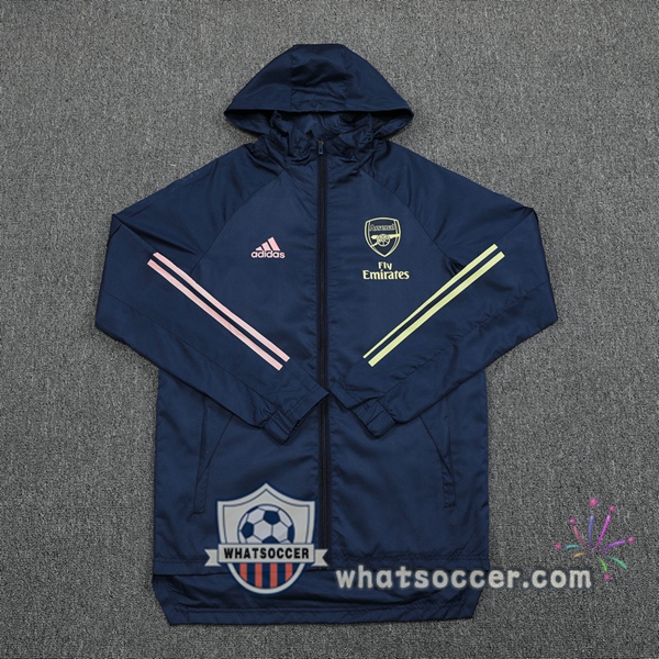 Arsenal Blue Royal Windbreaker Hoodie 2020-2021