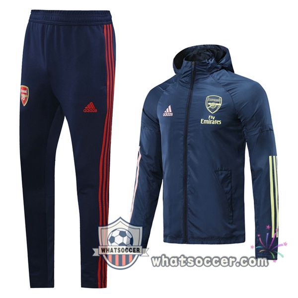 Arsenal Blue Royal Windbreaker Hoodie 2020-2021