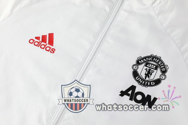 Manchester United White Windbreaker Hoodie 2020-2021