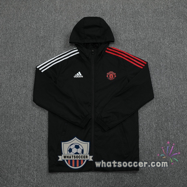Manchester United Black Windbreaker Hoodie 2020-2021