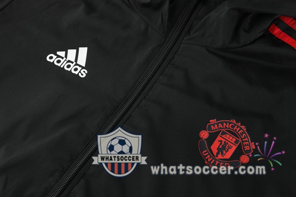 Manchester United Black Windbreaker Hoodie 2020-2021