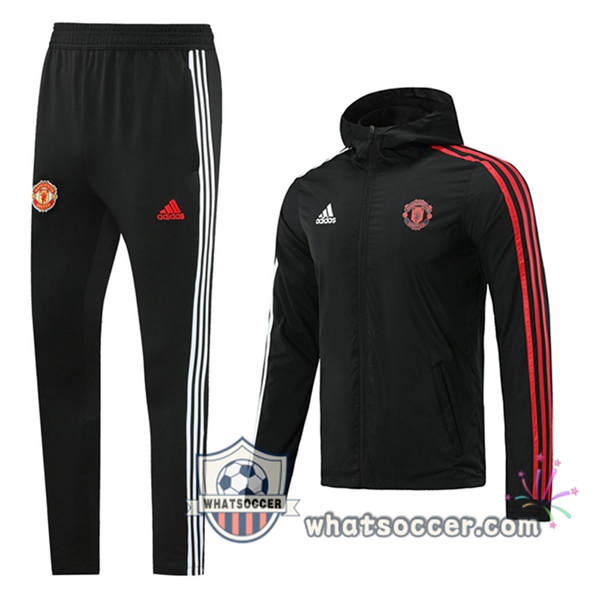 Manchester United Black Windbreaker Hoodie 2020-2021
