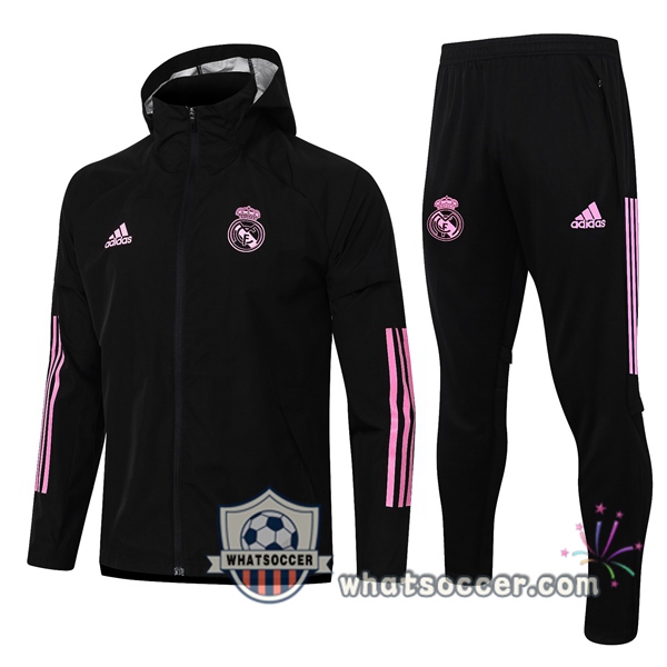 Real Madrid Black Windbreaker Hoodie 2020-2021