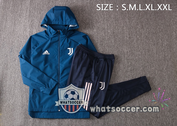 Juventus Blue Royal Windbreaker Hoodie 2020-2021