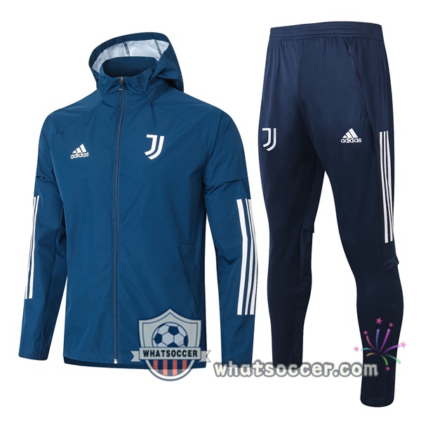 Juventus Blue Royal Windbreaker Hoodie 2020-2021