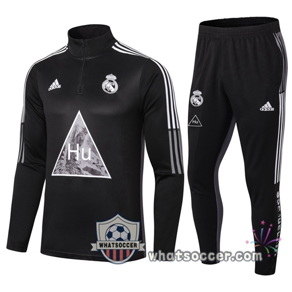 Real Madrid Adidas X Human Race Soccer Jerseys Black Tracksuit 2020-2021