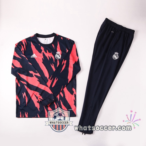 Real Madrid Blue Royal Red Tracksuit 2020-2021