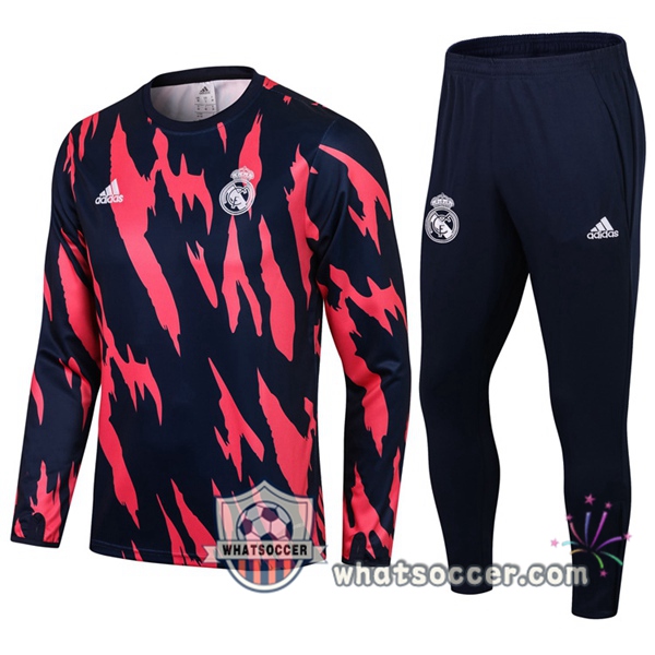 Real Madrid Blue Royal Red Tracksuit 2020-2021