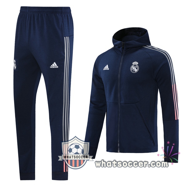 Real Madrid Blue Hooded Jacket 2020-2021