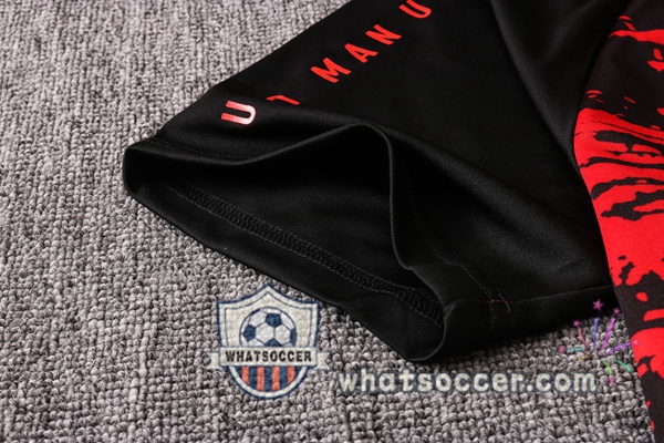 Manchester United + Pants Red Black Training T-Shirt Suit 2020-2021