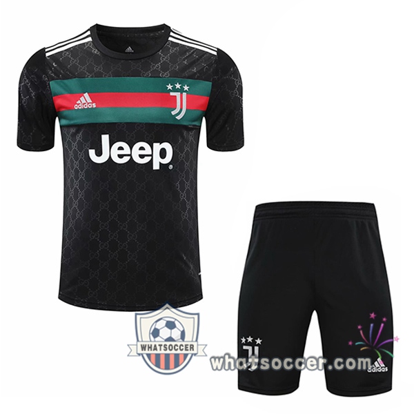Juventus + Shorts Black Training T-Shirt Suit 2020-2021