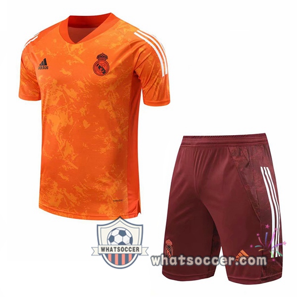 Real Madrid + Shorts Orange Training T-Shirt Suit 2020-2021
