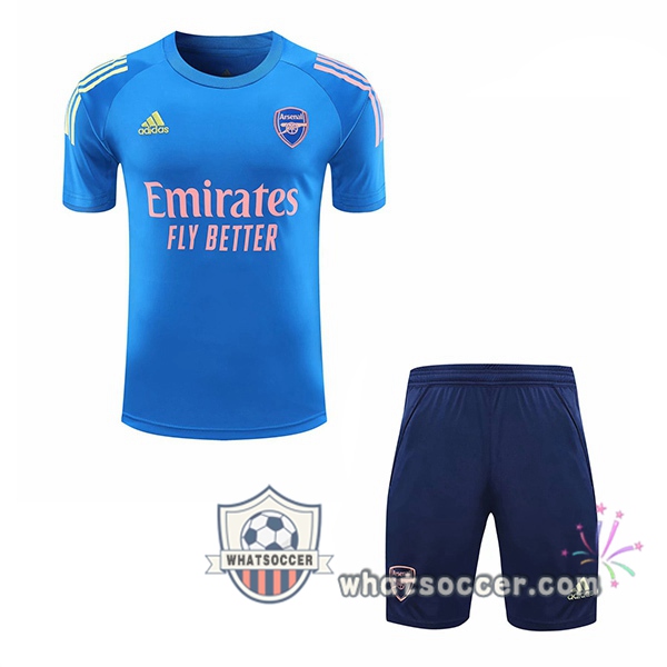 Arsenal + Shorts Blue Training T-Shirt Suit 2020-2021