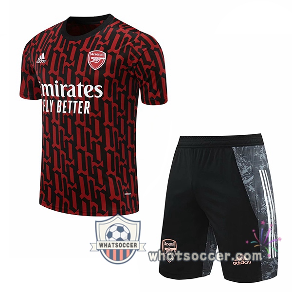 Arsenal + Shorts Red Training T-Shirt Suit 2020-2021
