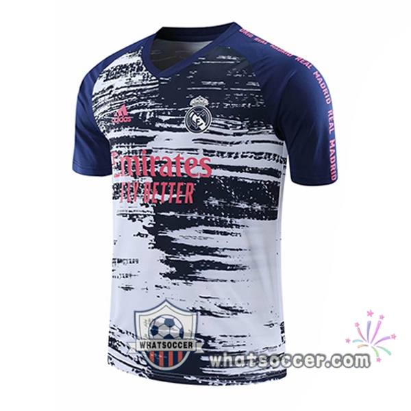 Real Madrid Blue White Training T-Shirts 2020-2021
