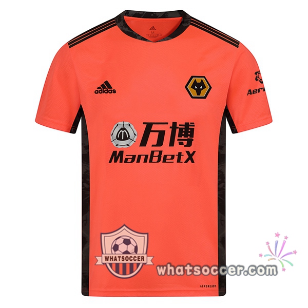 Wolves Away Soccer Jerseys Goalkeeper Soccer Jerseys Orange 2020-2021