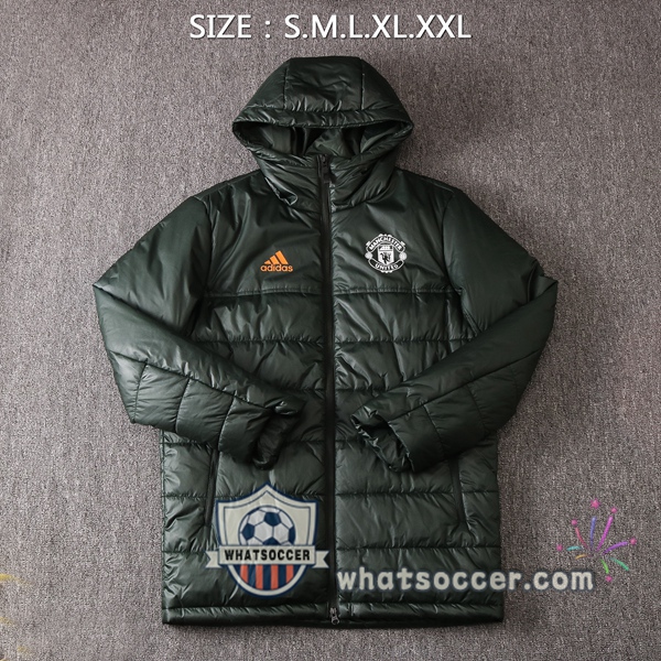 Manchester United Green Soccer Down Jacket + Pants 2020-2021
