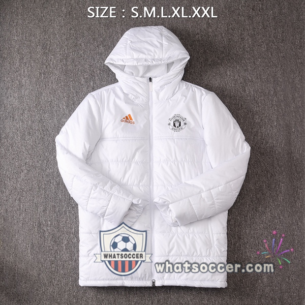 Manchester United White Soccer Down Jacket + Pants 2020-2021