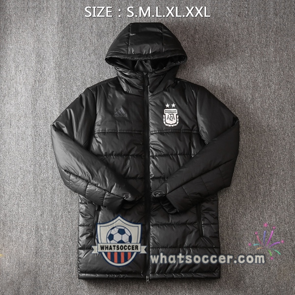 Argentina Black Soccer Down Jacket + Pants 2020-2021