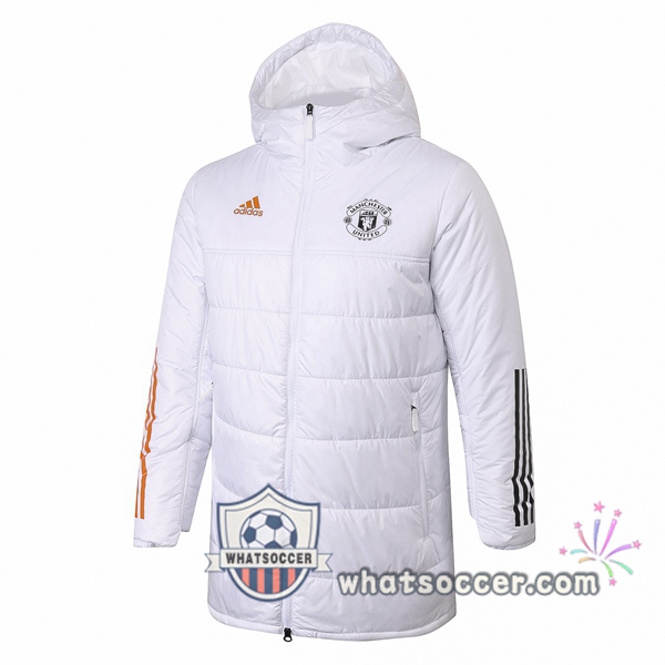Manchester United White Soccer Down Jacket 2020-2021