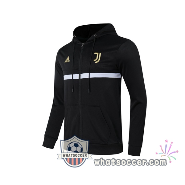 Juventus Black White Hooded Jacket 2020-2021