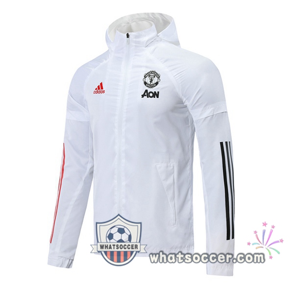 Manchester United White Windbreaker 2020-2021