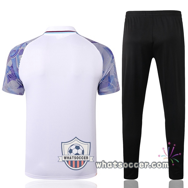 Training Polo Set Manchester City + Pants White 2020-2021