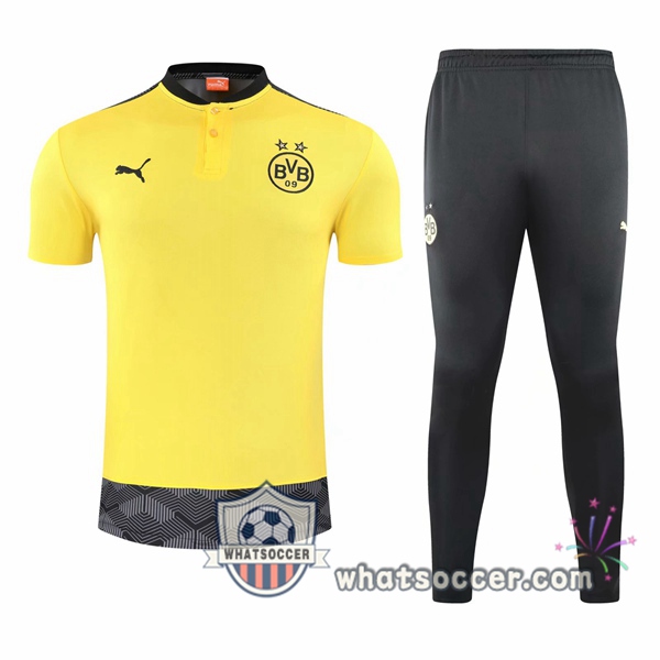 Training Polo Set Dortmund BVB + Pants Yellow 2020-2021