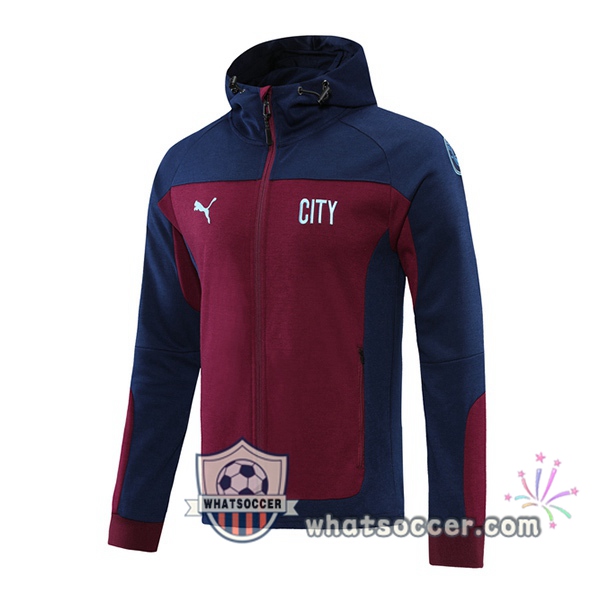 Manchester City Red Blue Royal Hooded Sweater 2020-2021