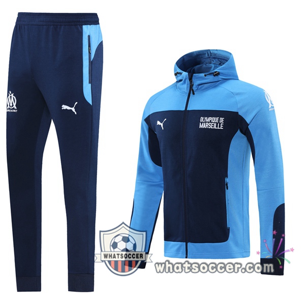 Olympique de Marseille Blue Hooded Jacket 2020-2021