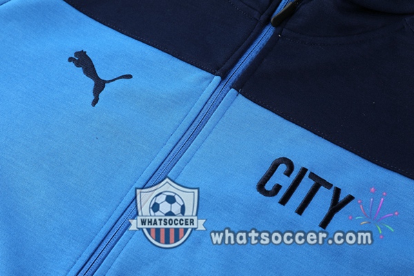 Manchester City Blue Hooded Jacket 2020-2021