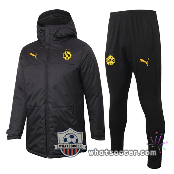 Dortmund BVB Black Soccer Down Jacket + Pants 2020-2021