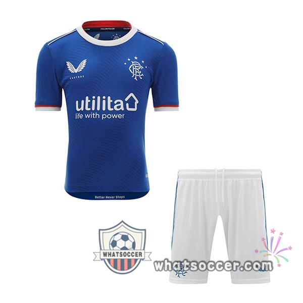Rangers FC Kids Home Soccer Jerseys 2020-2021