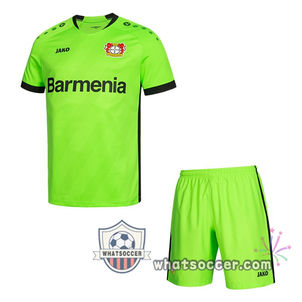 Bayer 04 Leverkusen Kids Goalkeeper Soccer Jerseys Green 2020-2021