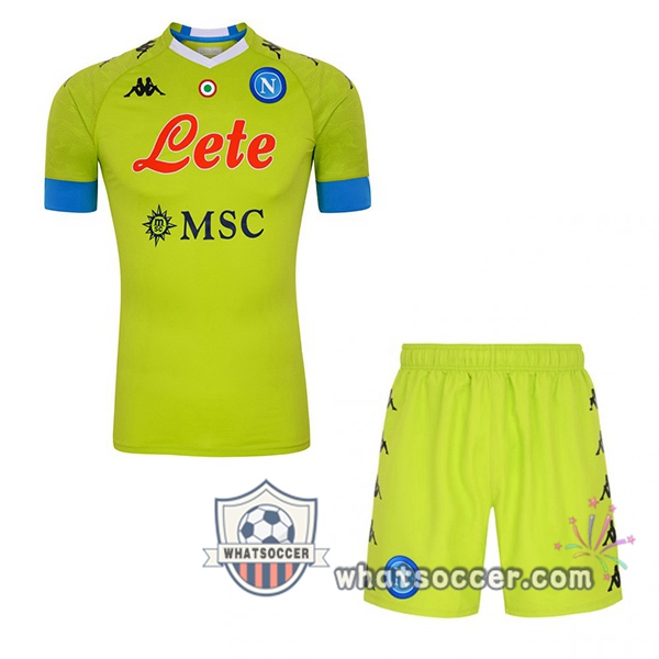SSC Napoli Kids Goalkeeper Soccer Jerseys Green 2020-2021