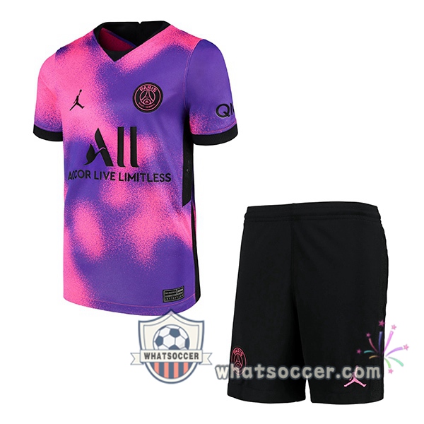 Jordan Paris PSG Kids Fourth Soccer Jerseys 2020-2021