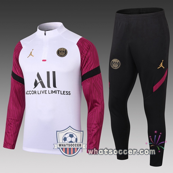 Paris PSG Jordan Kids Tracksuit White 2020-2021